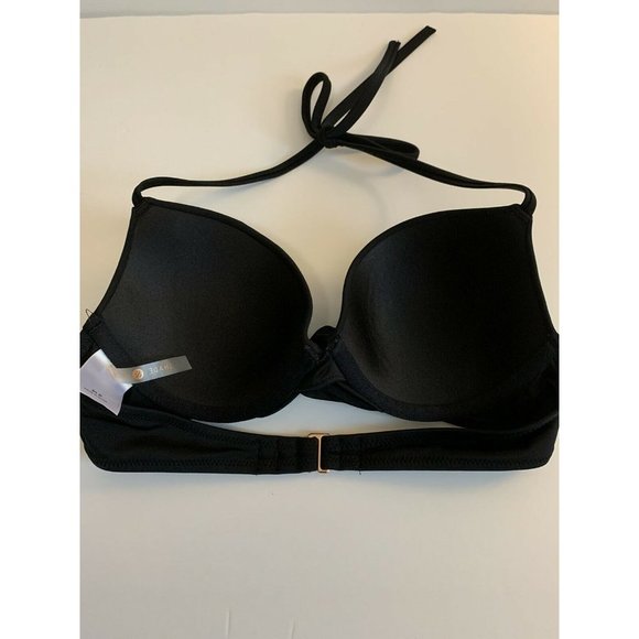 Shade & Shore Womens 34B Black Halter Swimsuit Bikini Top EUC - Picture 3 of 5